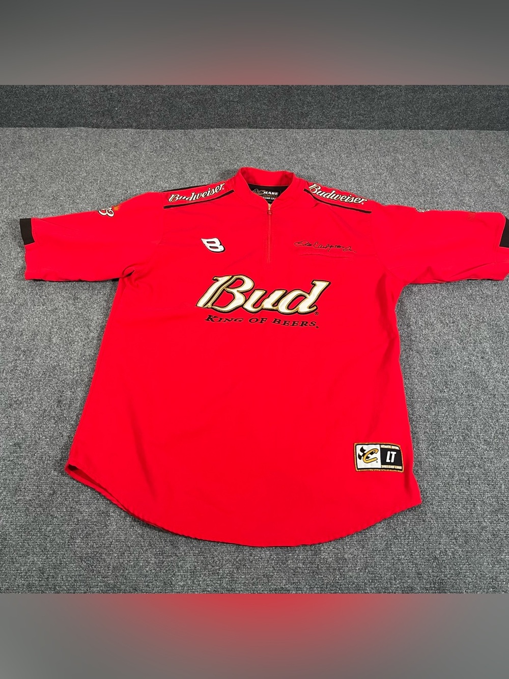 Chase Authentics NASCAR Budweiser Dale Earnhardt Jr Racing Shirt Men LT Red